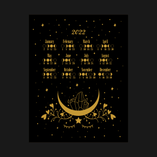 Moon Luna Calendar 2022 Poster T-Shirt