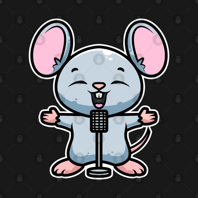 Mouse Sing Karaoke Kids Kawaii Neko Anime graphic by theodoros20