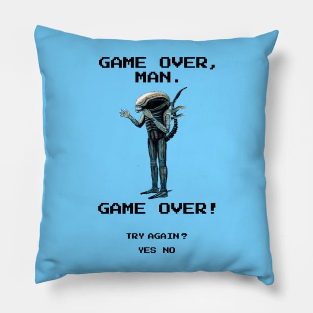 "Game over, man" in retro pixel art style Pillow by SPACE ART & NATURE SHIRTS 