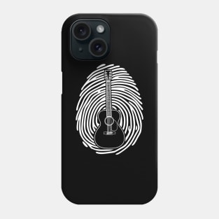 Fingerprint Acoustic Guitar Outline Dark Theme Phone Case