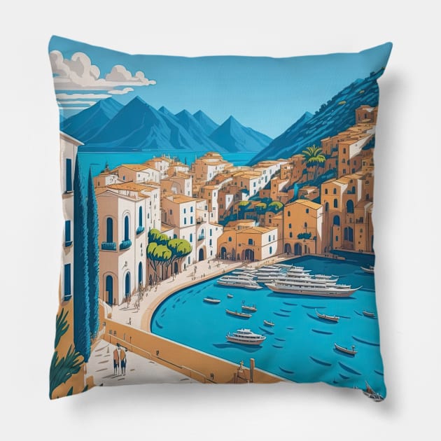 The Amalfi Coast Pillow by fleurdesignart