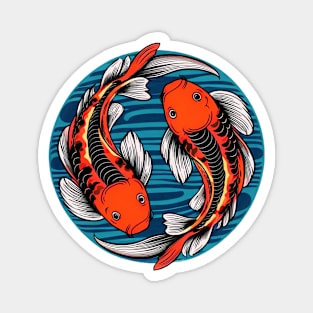 Circling Japanese Koi Fish Magnet