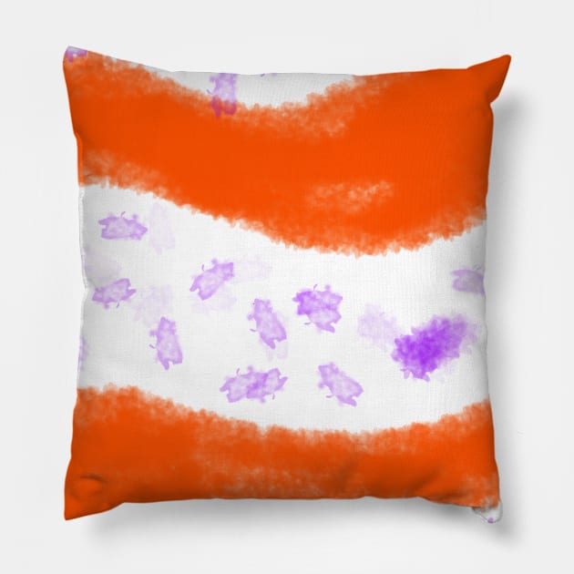 Orange pink watercolor art design Pillow by Simplecooldesignss