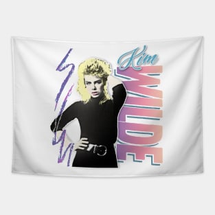 Kim Wilde Retro 80s Aesthetic Design Tapestry