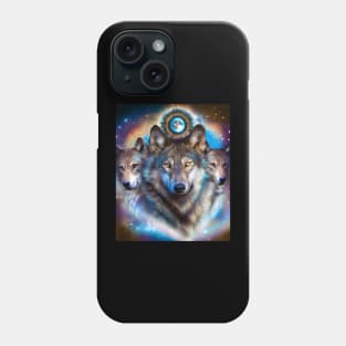 Cosmic Space Wolf Wolves Pack Moon Phone Case