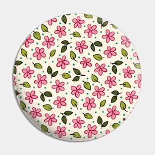 Floral Pattern - Pink and Green Pin