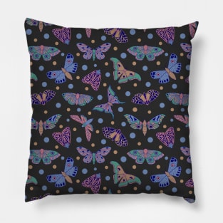 Pastel Goth Butterfly Pattern Pillow