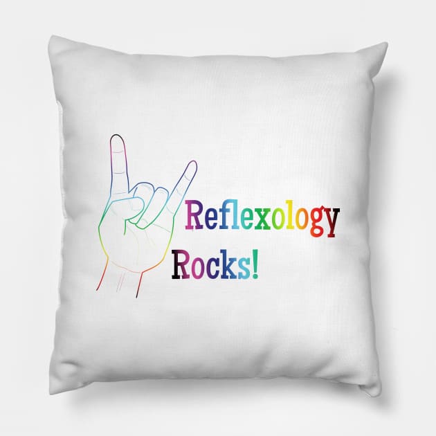 Reflexology rocks (colorful) Pillow by Balanceandharmonyforreflexologists