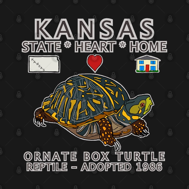 Kansas - Ornate Box Turtle - State, Heart, Home - state symbols by cfmacomber