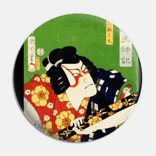 Kabuki Actor As Samurai Warrior With Katana Sword #7 Pin