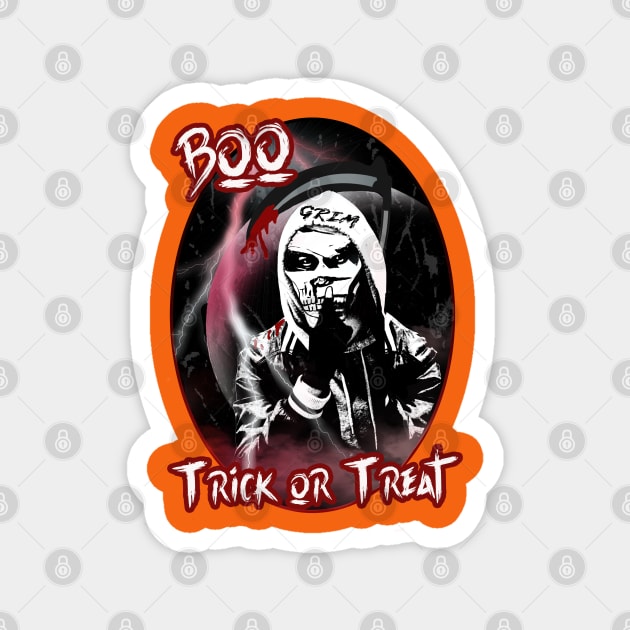 Boo Halloween Grim Reaper Magnet by By Diane Maclaine