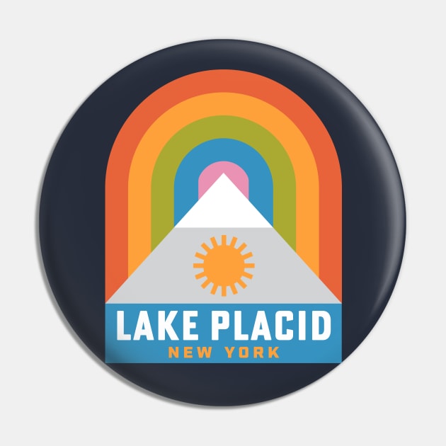 Lake Placid Adirondacks Mountains New York Rainbow Pin by PodDesignShop