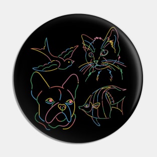 Dogs Cats Fishs And Birds Pin