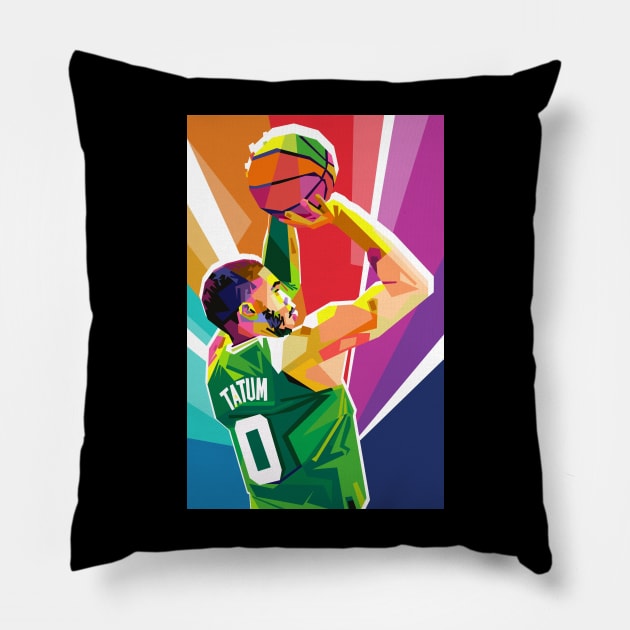 JAYSON TATUM POP ART Pillow by Vector Baturaja