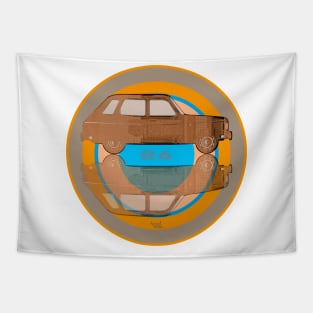 Renault 6 on target brown Tapestry