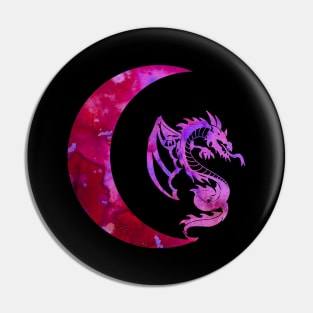 Purple Crescent Moon and Dragon Pin