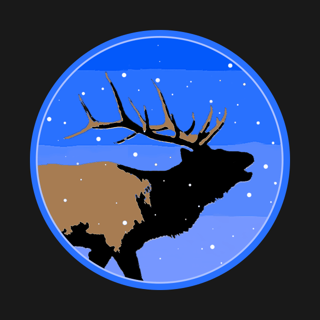 Bugling Elk in Winter by Alpen Designs