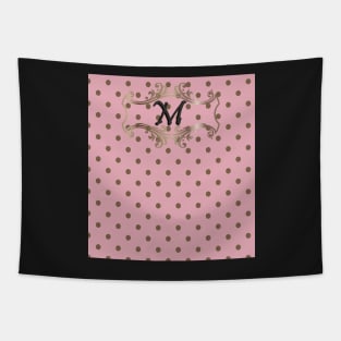 Monogrammed Pink Dots Design Tapestry