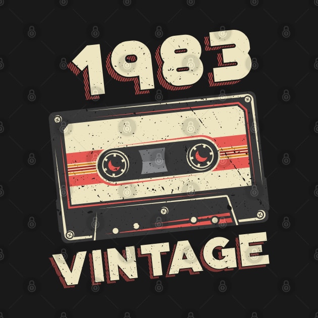 Vintage 1983 Retro Cassette Tape 37th Birthday by aneisha