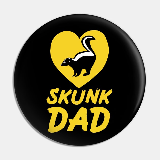 Skunk Dad for Skunk Lovers, Yellow Pin by Mochi Merch