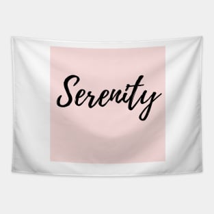 Serenity - Word with Pink Background Tapestry