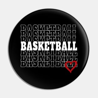 Basketball with heart Pin