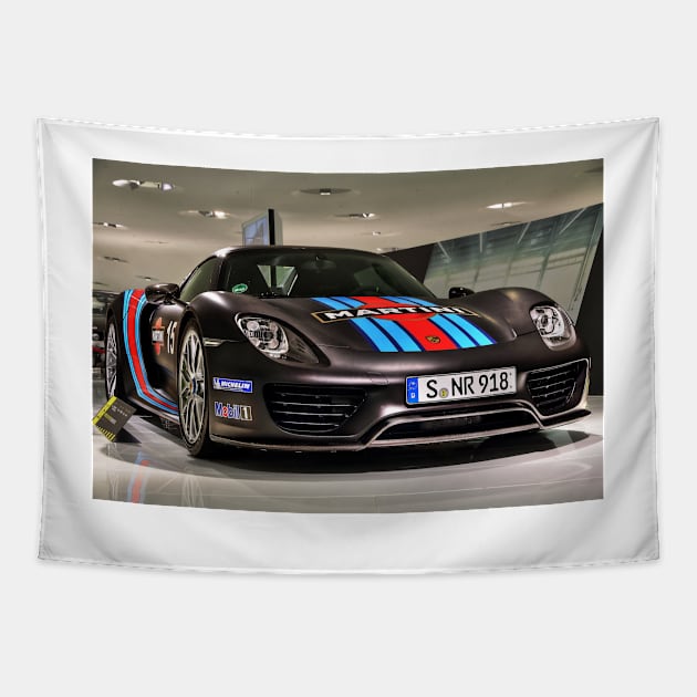 Porsche 918 Spyder - Porsche Museum Tapestry by holgermader