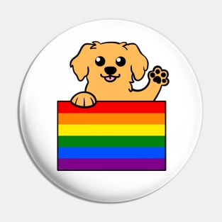 Love is Love Puppy - Golden v2 Pin