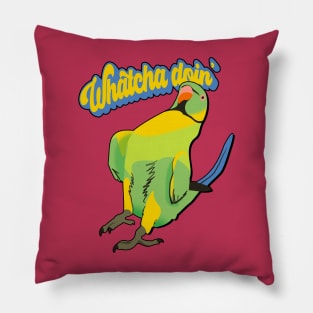 Talking Indian Ringneck Birb Meme Pillow