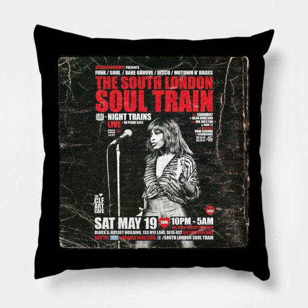 POSTER TOUR - SOUL TRAIN THE SOUTH LONDON 33 Pillow by Promags99