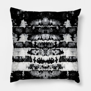 Black and White Tie-Dye Symmetry Pillow