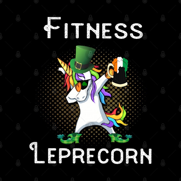 Dabbing Leprecorn Beer Shamrock Leprechaun St Patrick's St Paddy's Day Fitness by familycuteycom