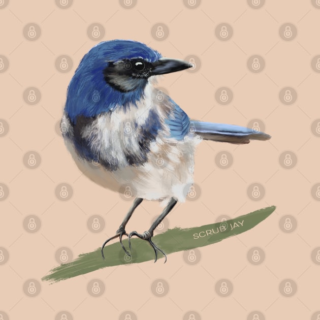 Scrub Jay Painting by Spatium Natura