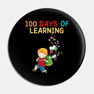 100 DAYS OF LEARNING Handsome Kawaii School Boy Fun Student Pin