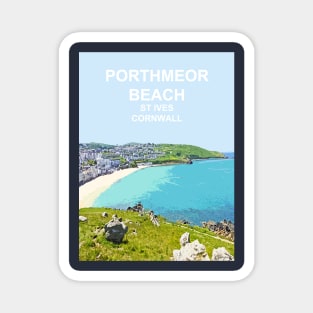 St Ives Porthmeor Cornwall. Cornish gift. Travel poster Magnet
