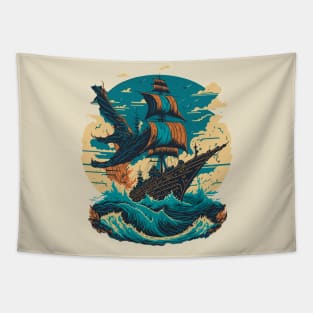 Ship Soaring the Ocean Tapestry