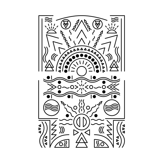 Tribal Sun and Waves Design by JDP Designs