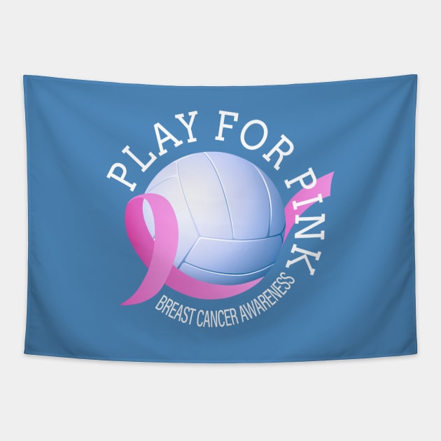 Volleyball Play For Pink Breast Cancer Awareness Tapestry by Jasmine Anderson