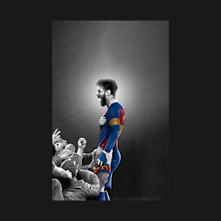 Leo Messi -  Barcelona Champions League - Football Artwork T-Shirt