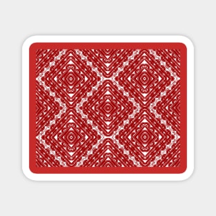 Red and white mosaic Magnet