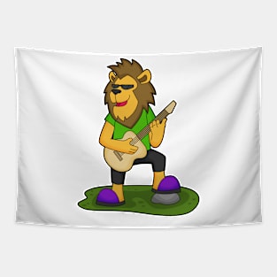 Lion Musician Guitar Music Tapestry