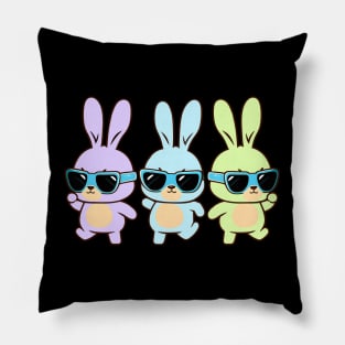 Cute Easter Bunnies Dancing Easter Day 2023 Boys Girls Men Pillow