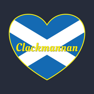 Clackmannan Scotland UK Scotland Flag Heart T-Shirt