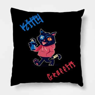 Kitty Graffiti Pillow