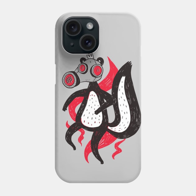 Funny Cartoon Skunk with Gas Mask Phone Case by SLAG_Creative