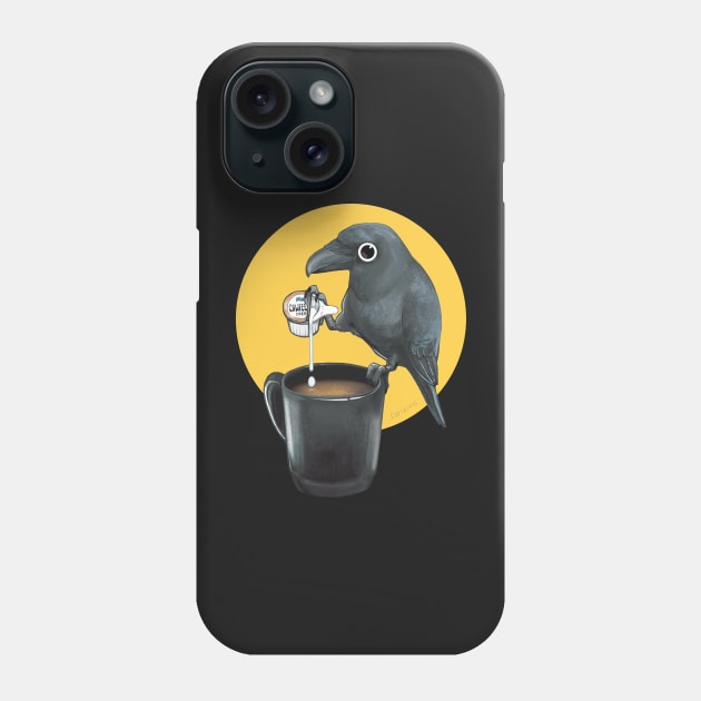 CAW-fee Crow Phone Case by Sabtastic