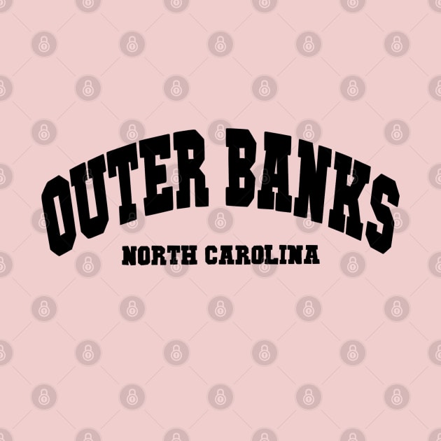 Outer Banks North Carolina Printed Black Text by tekolier