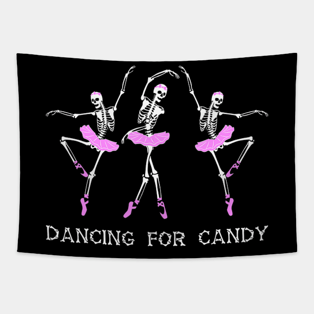 Ballet Dancing Skeleton Funny Halloween Costume Gift Tapestry by klausgaiser