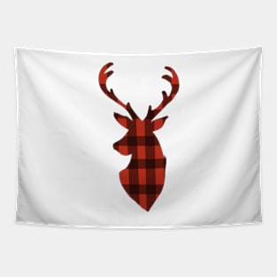 Plaid Reindeer Tapestry