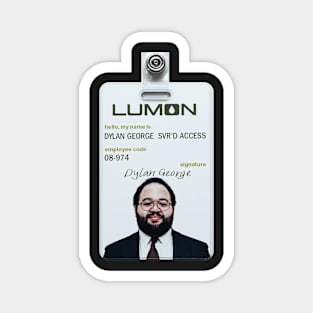 Severance series lumon industries DYLAN GEORGE Badge fan works graphic design by ironpalette Magnet